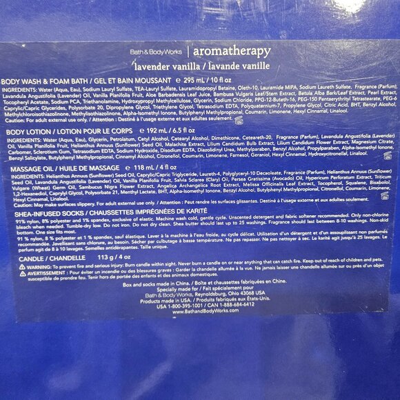 BRAND NEW BATH & BODY WORKS SLEEP GIFT BOX WITH LOTION, WASH, OIL, CANDLE, SOCKS - Picture 13 of 14